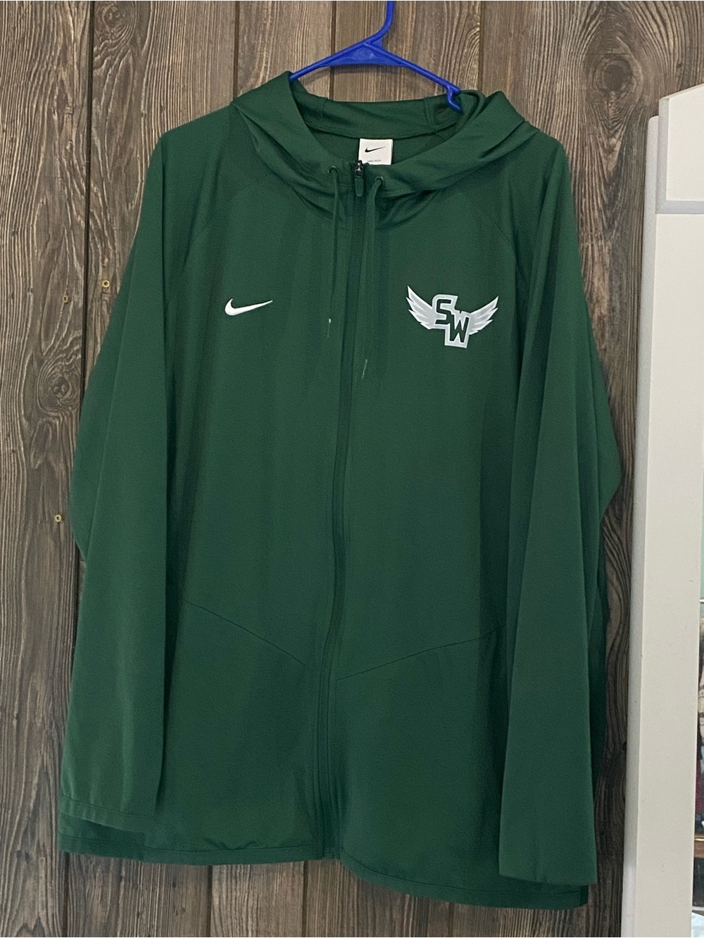 Nike Dark Green Full-Zip Hooded Jacket with SW Wing Logo